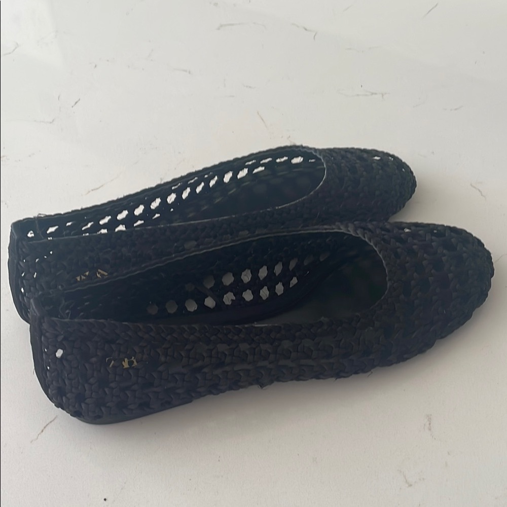 Zara Black Perforated Flats